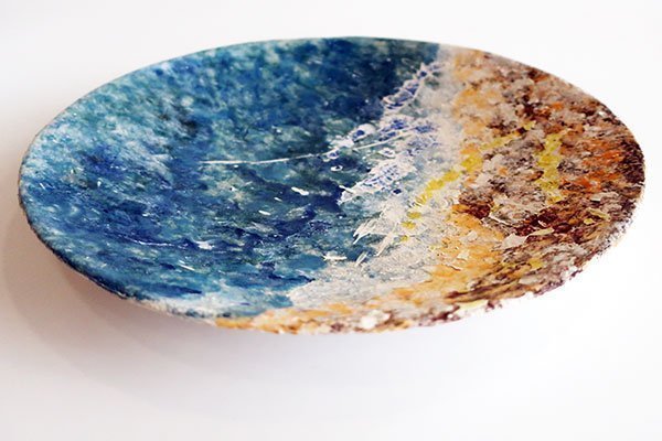 splatter beach ceramic plate