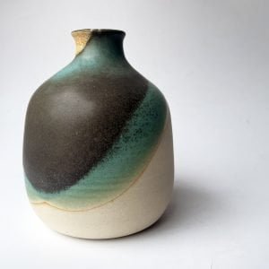 sea green ceramic bottle