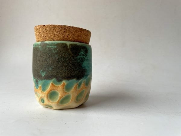 textured ceramic jar